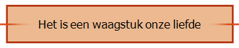 Het is een waagstuk onze liefde